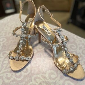 Badgley Mischka Cascade Evening Sandals - Blush Size 10